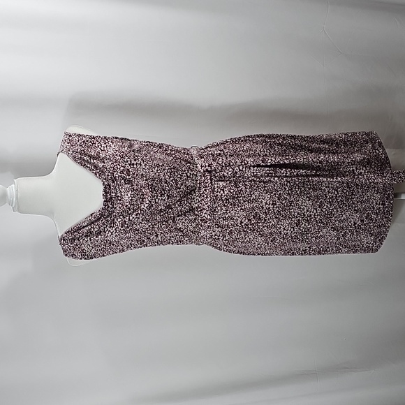 Banana Republic Heritage Animal Print Mini Shift Tank Dress Burgundy White M - Picture 2 of 13